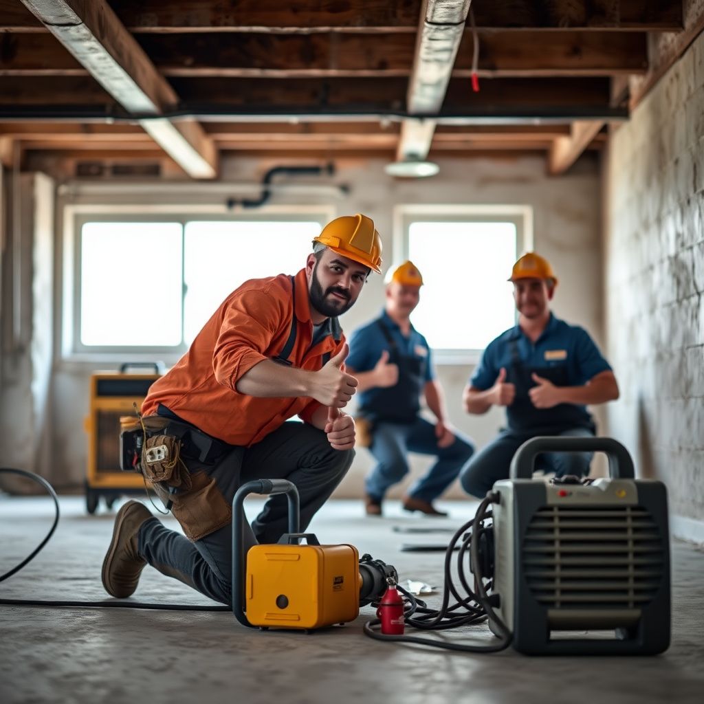A North Peak Mold Removal technician discussing a mold inspection report with a homeowner in a living room in Converse, Texas.